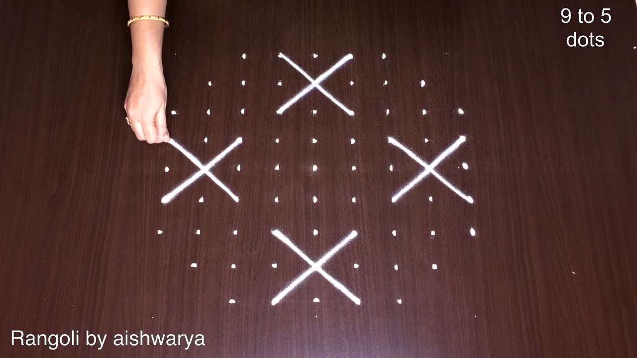 Interlaced Dots Rangoli Puvvula Muggulu