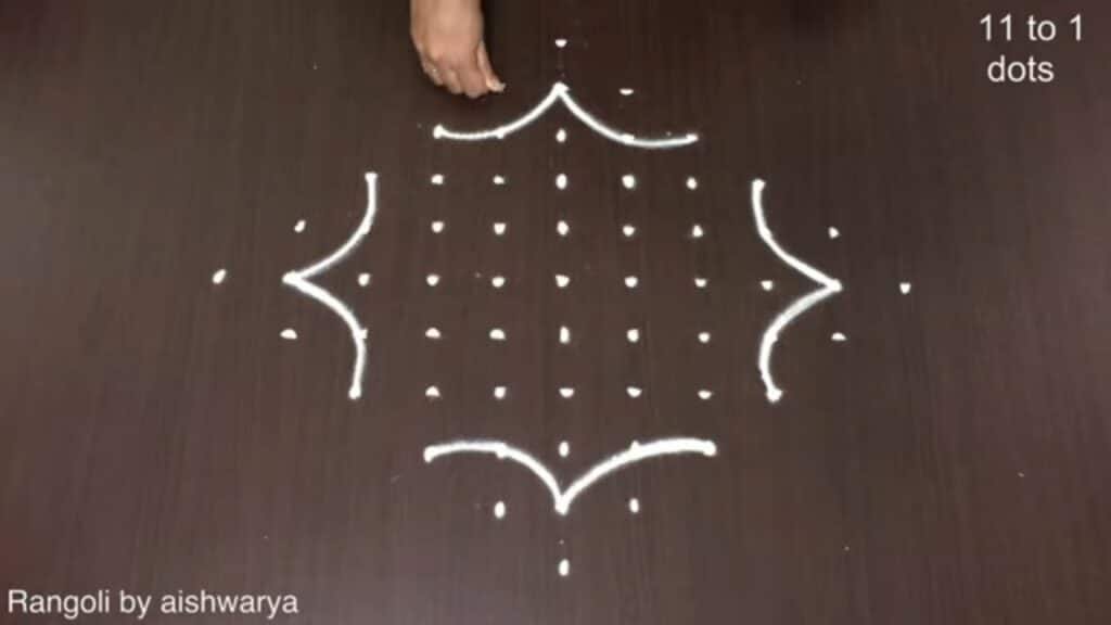 11-to-1 dot Janmashtami kolam