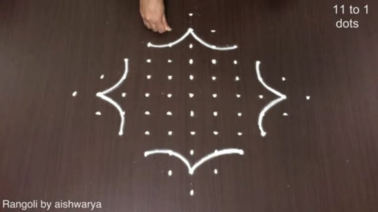 11-to-1 dot Janmashtami kolam