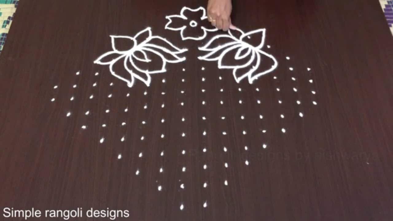 Karthigai Deepam Special Kolam 16-2 Dots