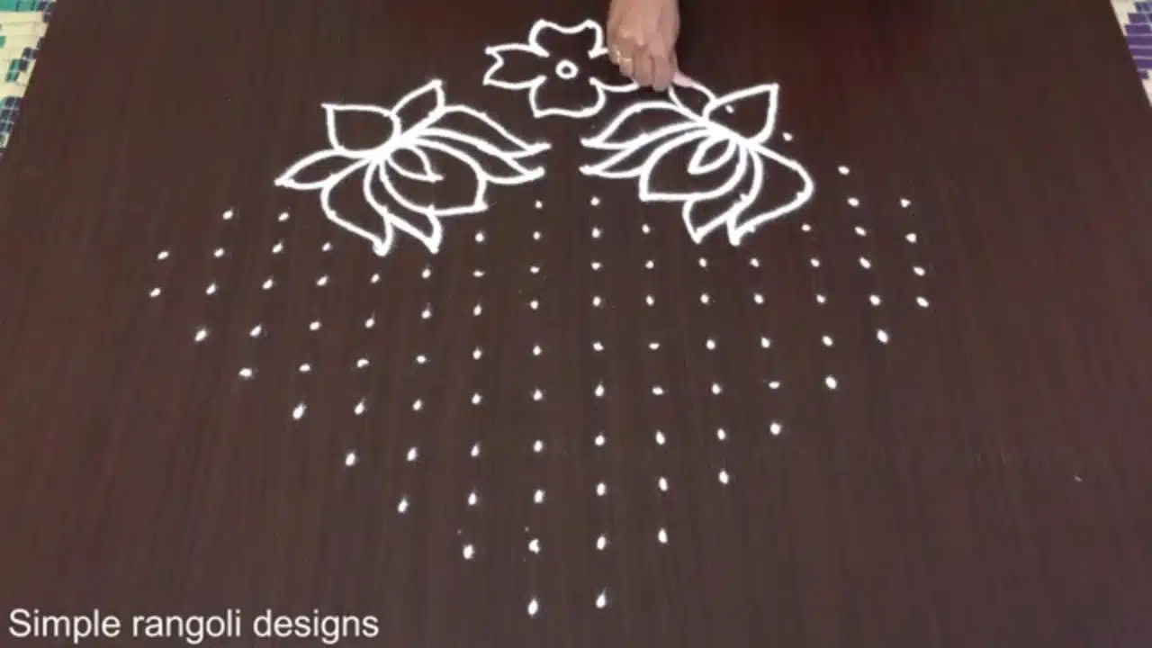 16×2 dots Karthigai Deepam kolam