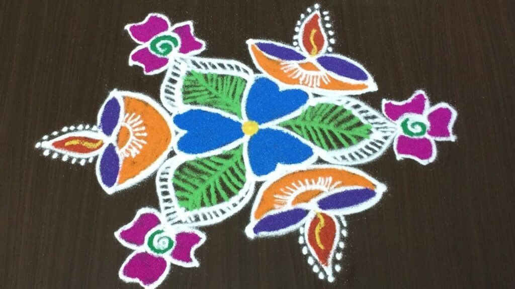 5×3 dots Karthigai Deepam kolam