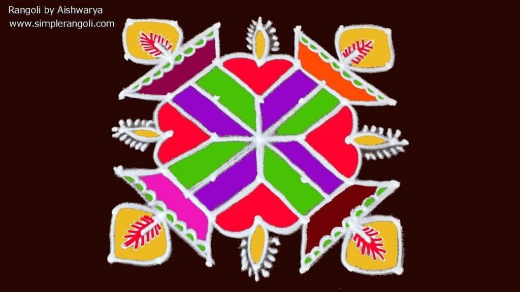 7×7 dots Karthika diya rangoli
