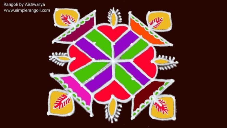 7×7 dots Karthika diya rangoli