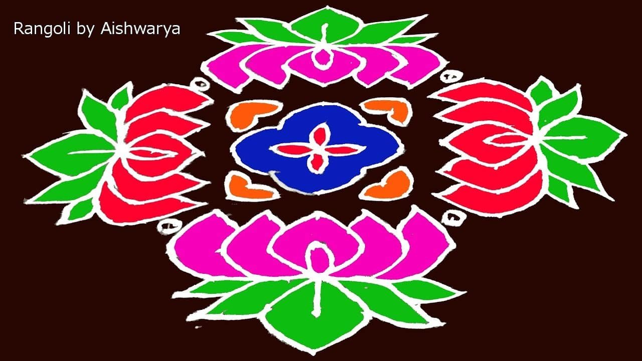Karthikamasam Lotus Kolam Rangoli