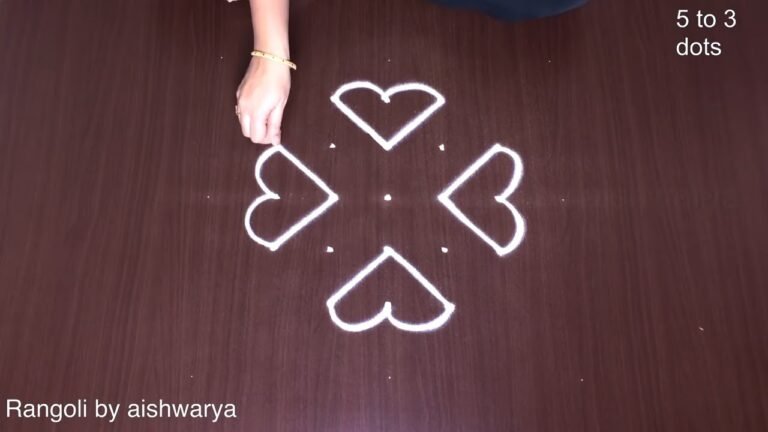 5×3 dots diya kolam
