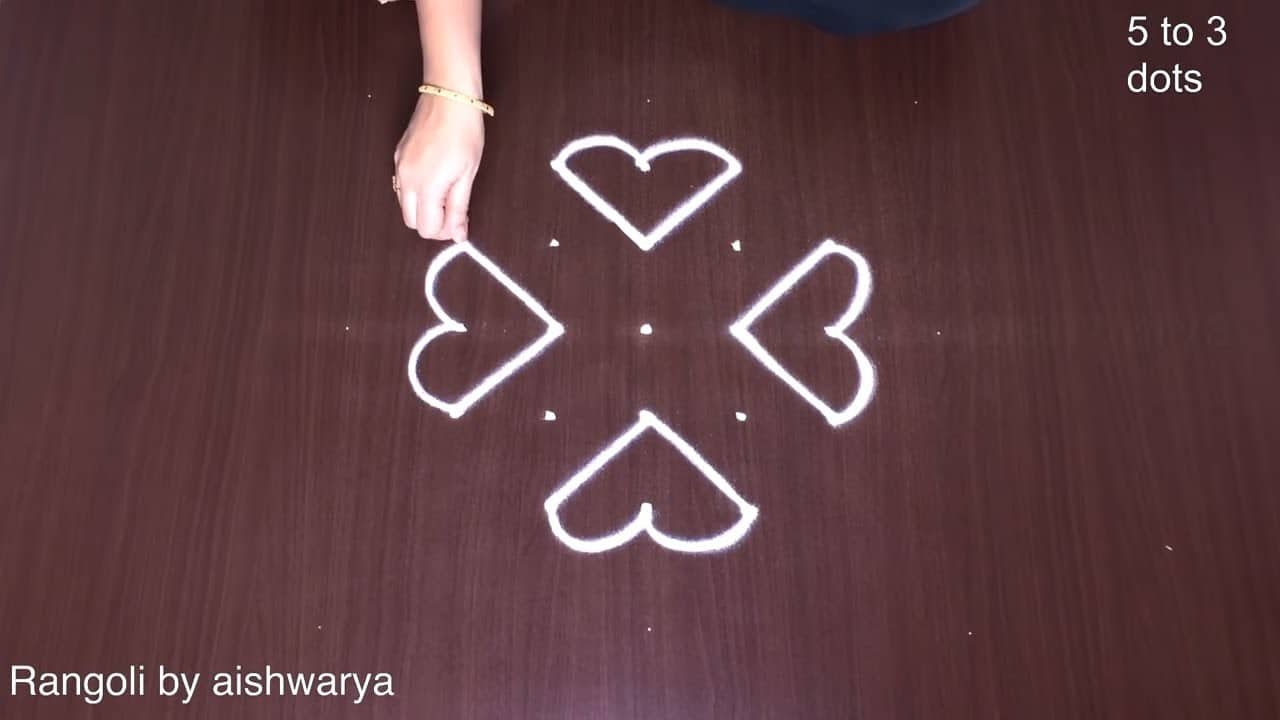 Kolam 5 by 3 Diya Design