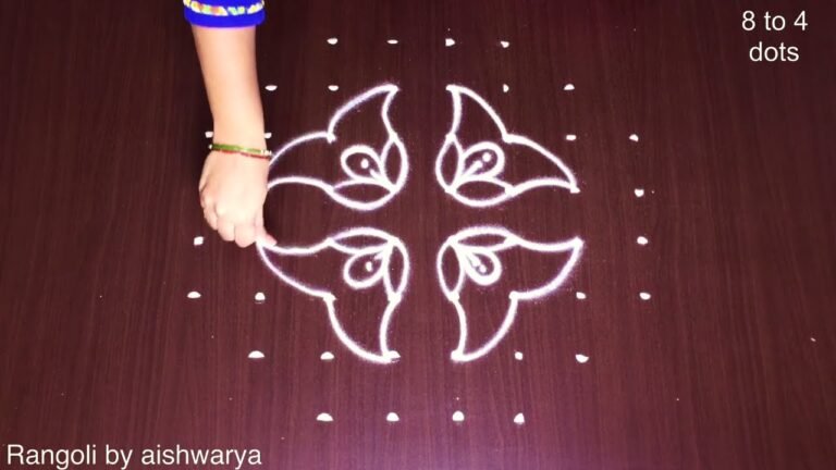 8×4 dots flower kolam