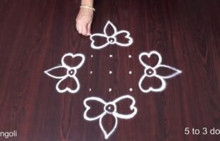 Kolam Designs 5 to 3 Dots
