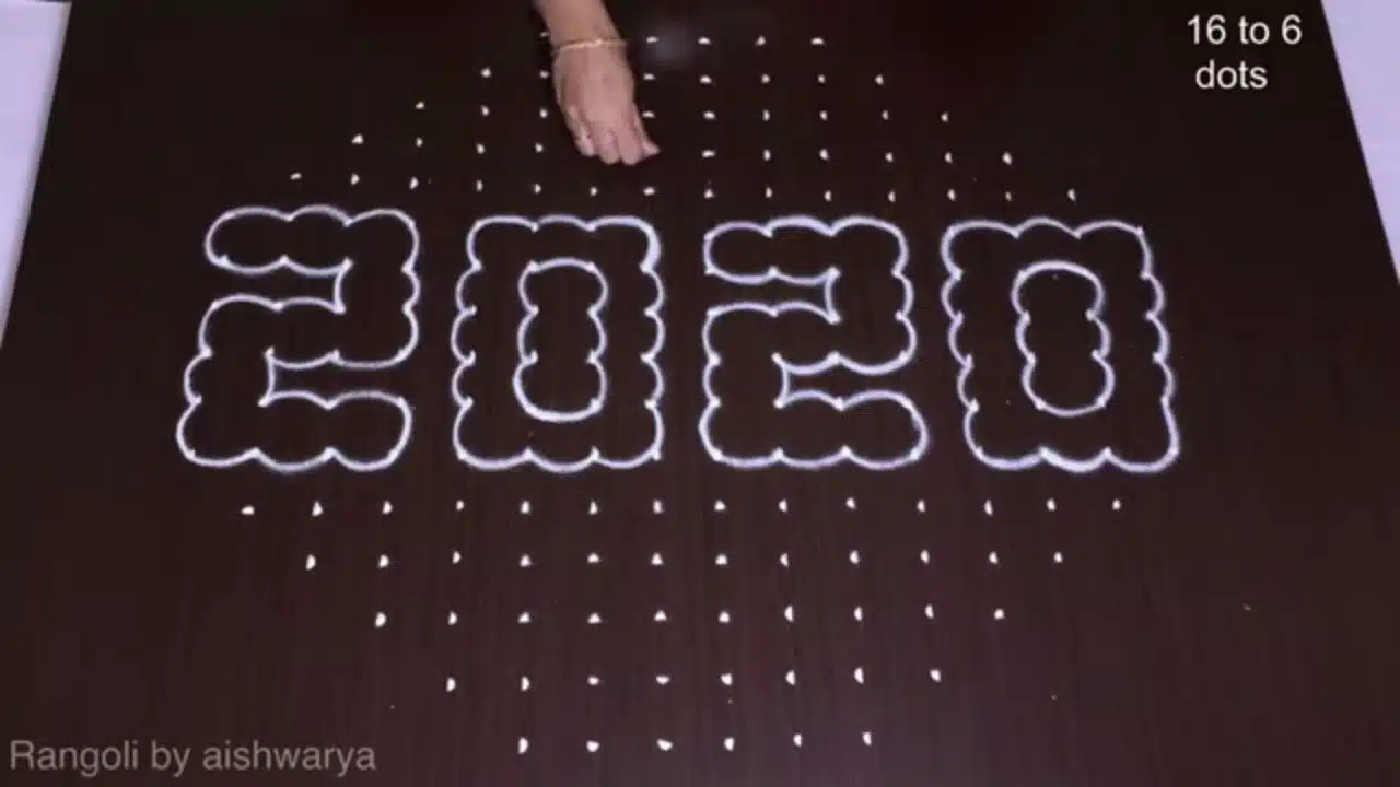 16-to-6 dot competition kolam