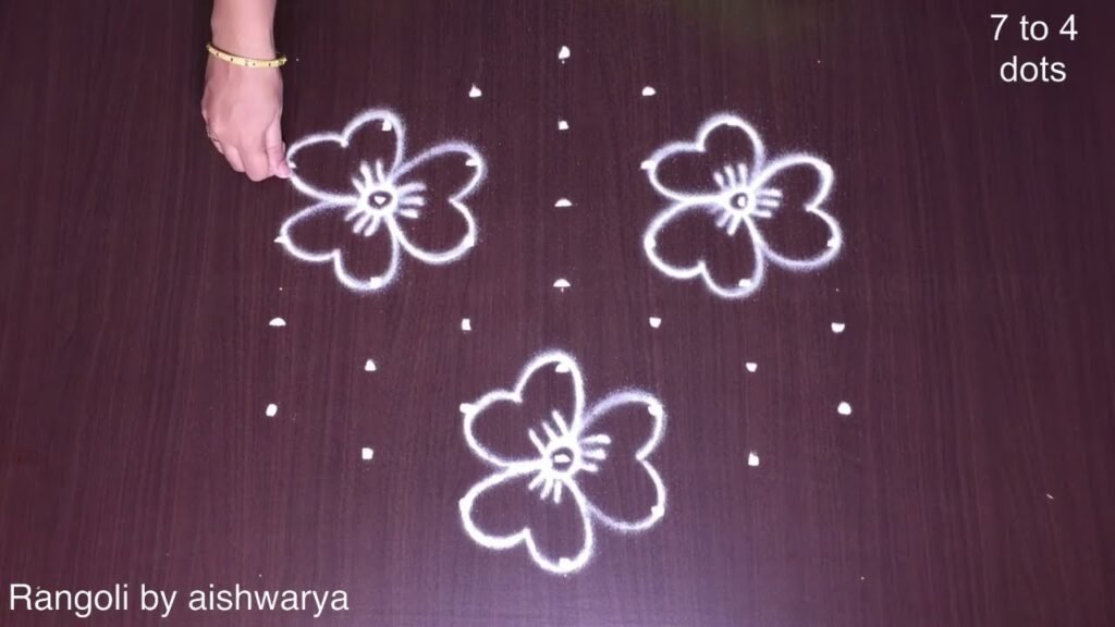7×4 dots kolam