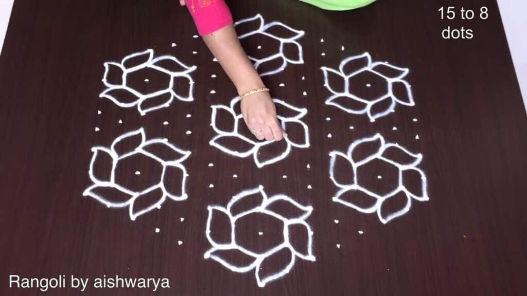 flower kolam for Pongal