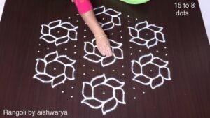 15 to 8 dots Rangoli Designs