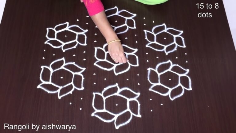 flower kolam for Pongal