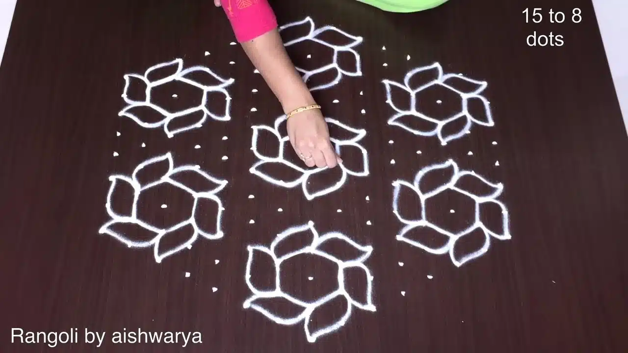 flower kolam for Pongal