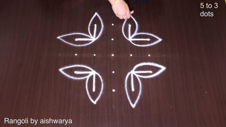 5 dots flower kolam