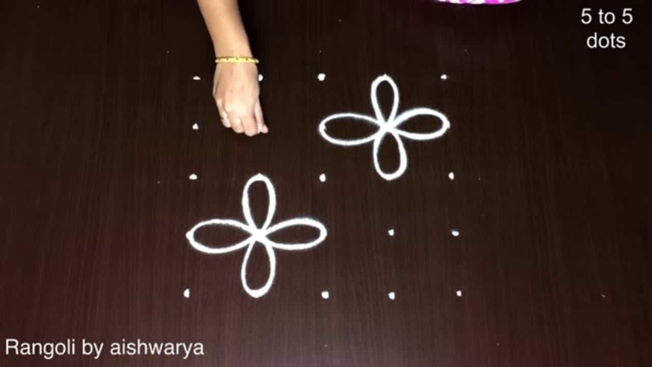 Kolam Simple Deepam Muggulu