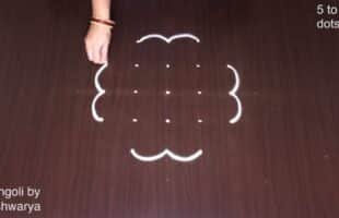 Kolam Step by Step 5 Into 3