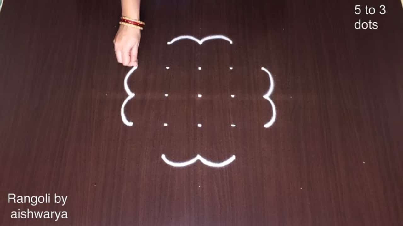 Kolam Step by Step 5 Into 3