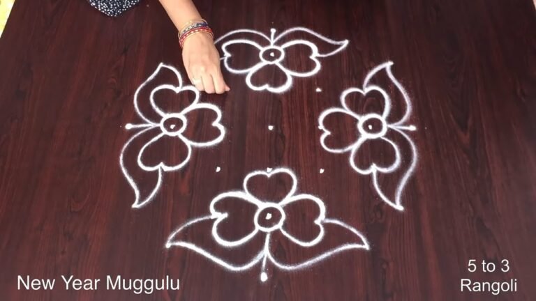 kolam with 5 dots