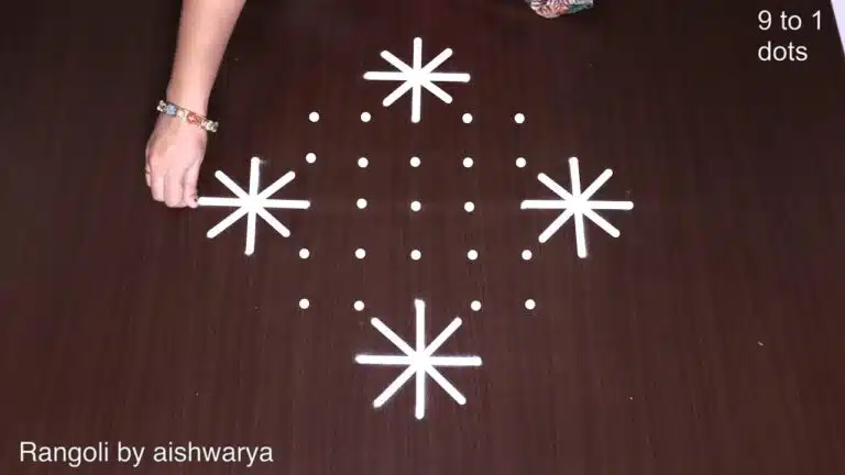 9×1 dots kolam
