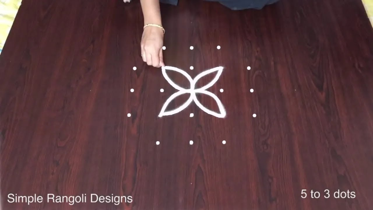 Kolam With Dots 5 to 3