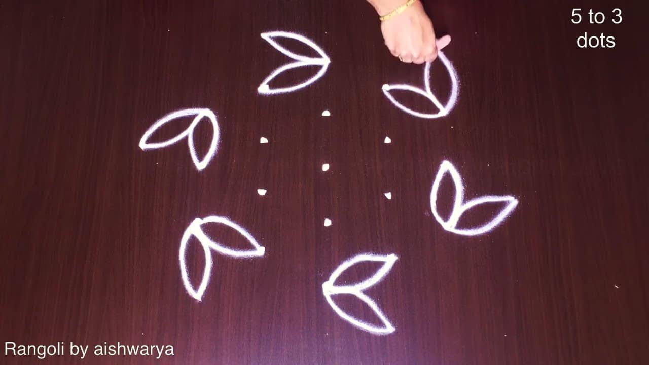 Kolangal 5 by 3 Interlaced Dots