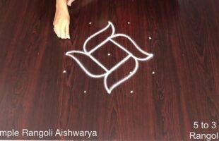 Krishna Jayanthi Kolam 5 to 3 Dots