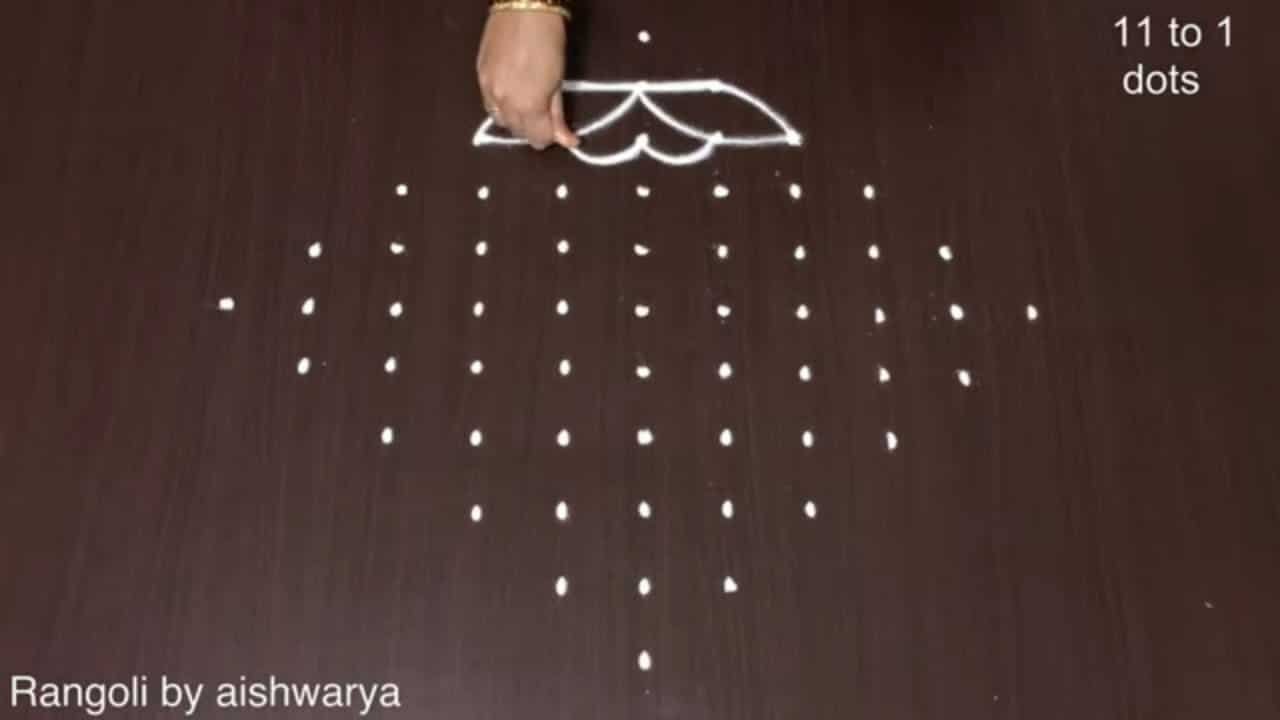 Latest 11 to 1 Dots Kolams