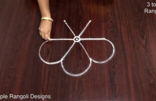 Latest 3 dots Easy Rangoli by Aishwarya
