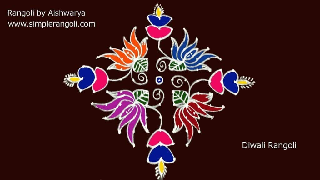 4 lotus flowers kolam