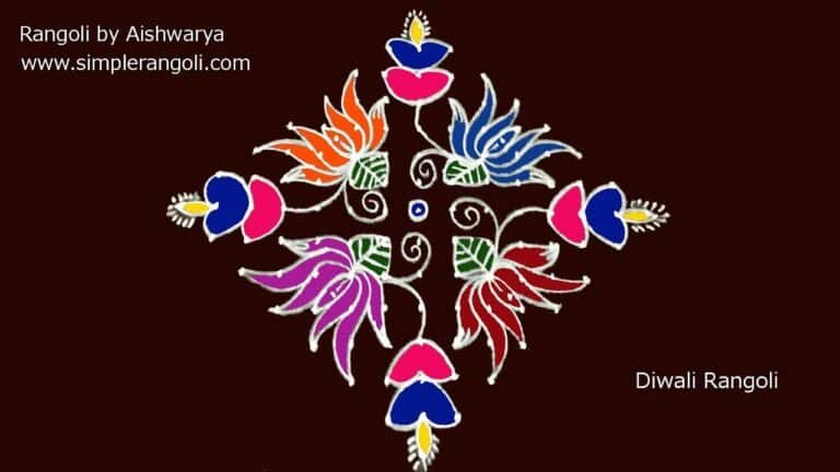 4 lotus flowers kolam