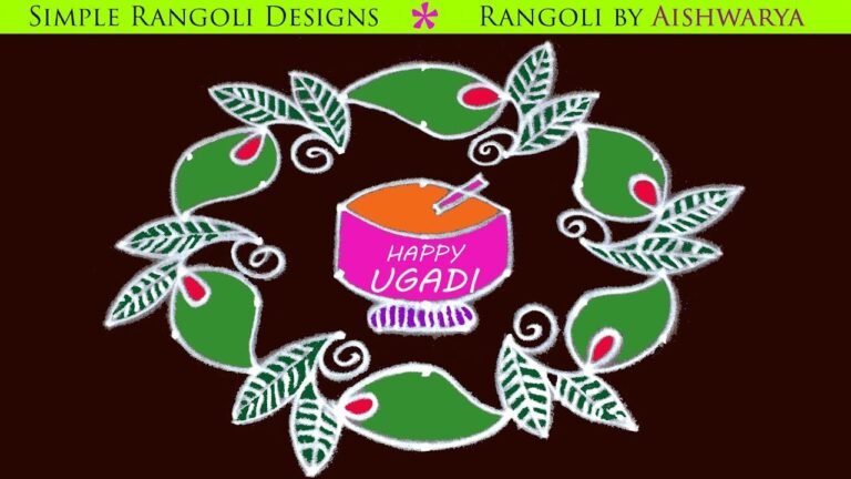 colourful Ugadi muggulu
