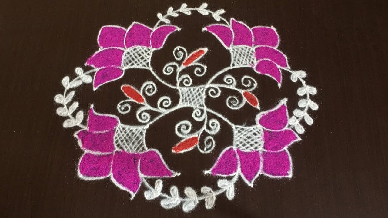 Latest Chukki Rangoli Designs With 10-2