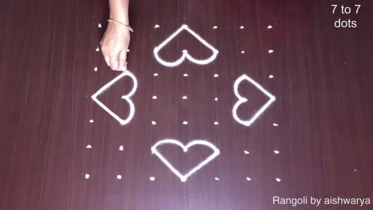 rangoli with 7 dots