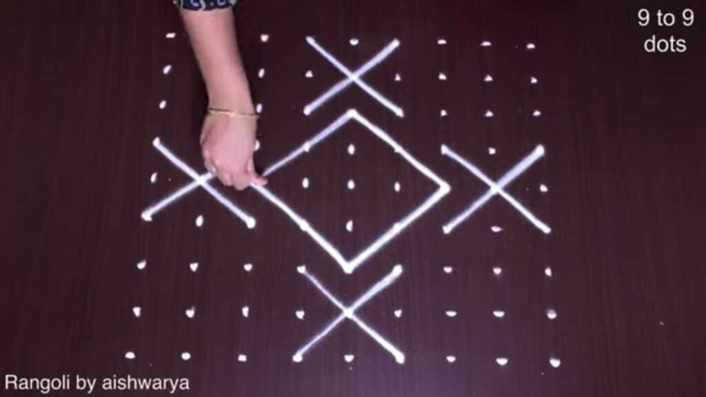 9×9 dots rangoli