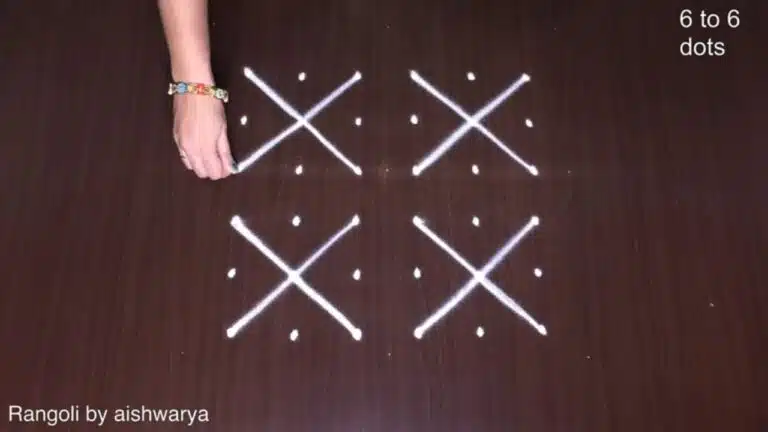 6×6 dots kolam