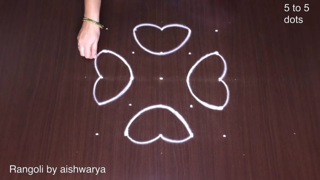 5×5 dots diya kolam