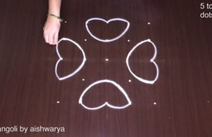 Latest Diya Kolam With 5×5 Dots