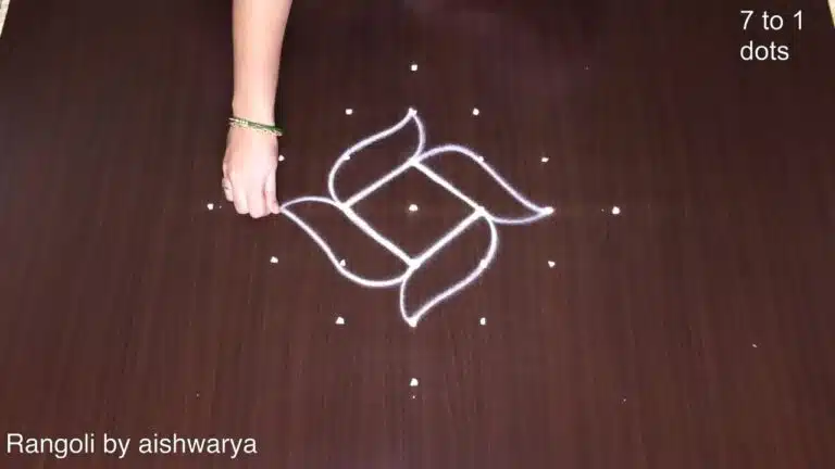 dotted lotus kolam