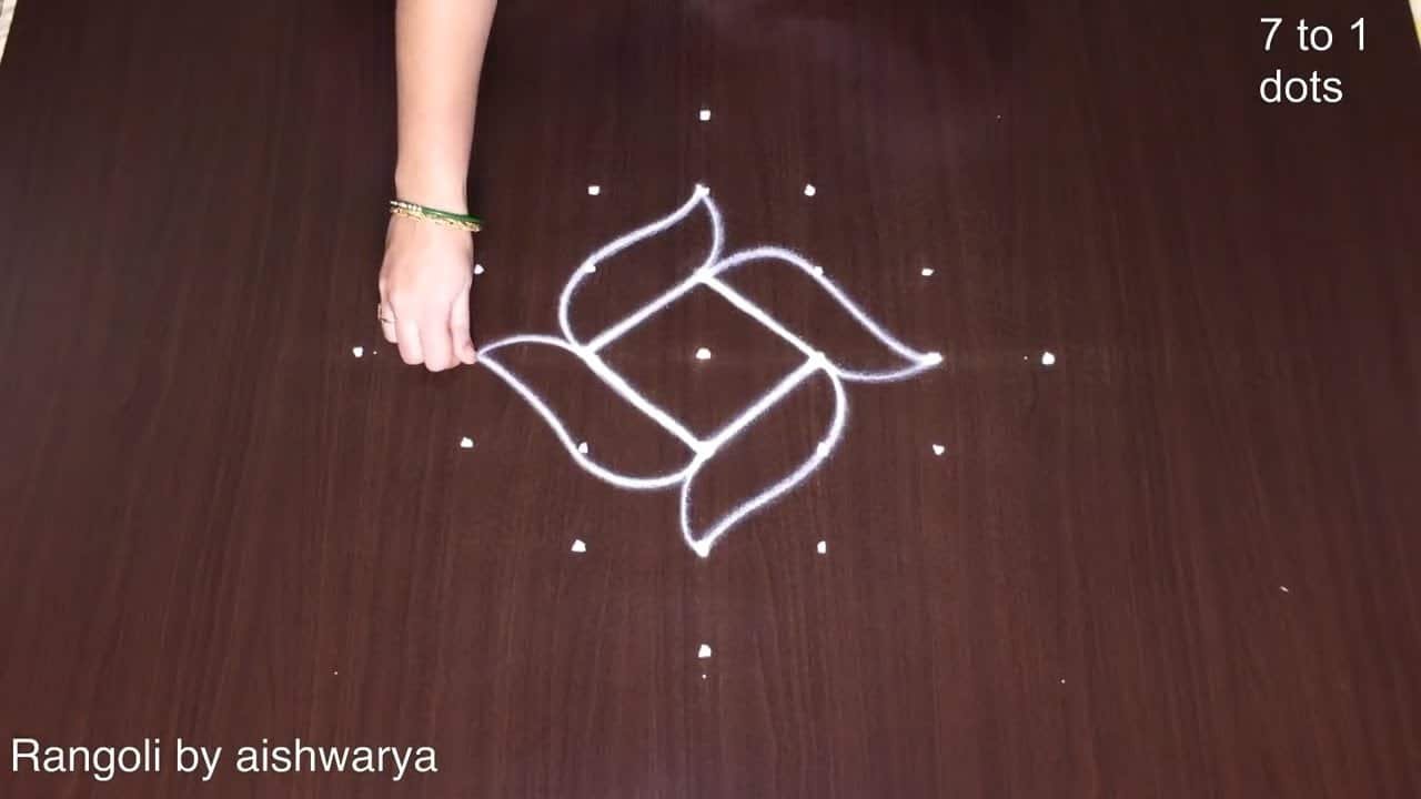 Latest Dotted Kolam Lotus Muggulu