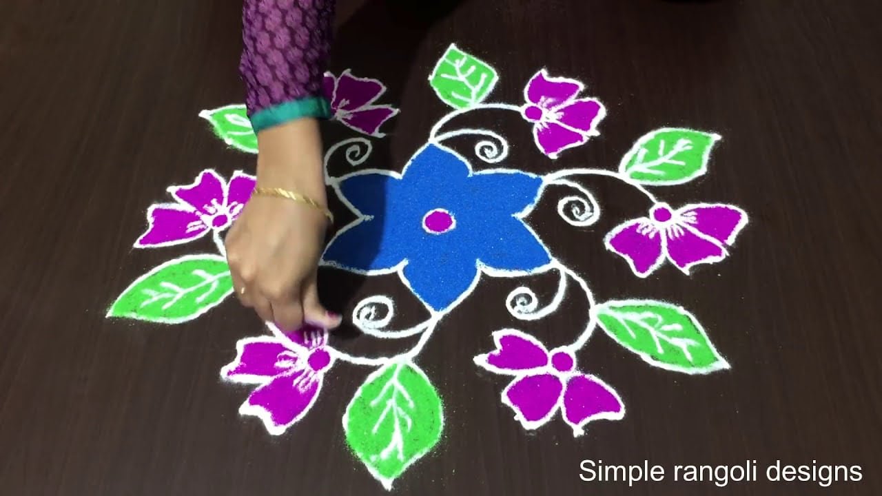Latest Easy Flowers Rangoli