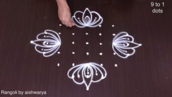 Latest Flower Diya Kolam