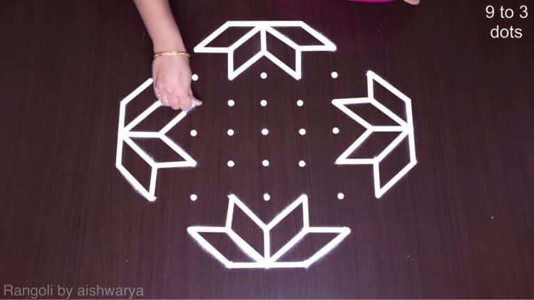 9 dots flower rangoli