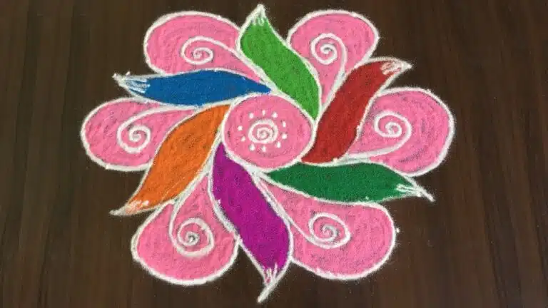 9-to-5 dot flower rangoli