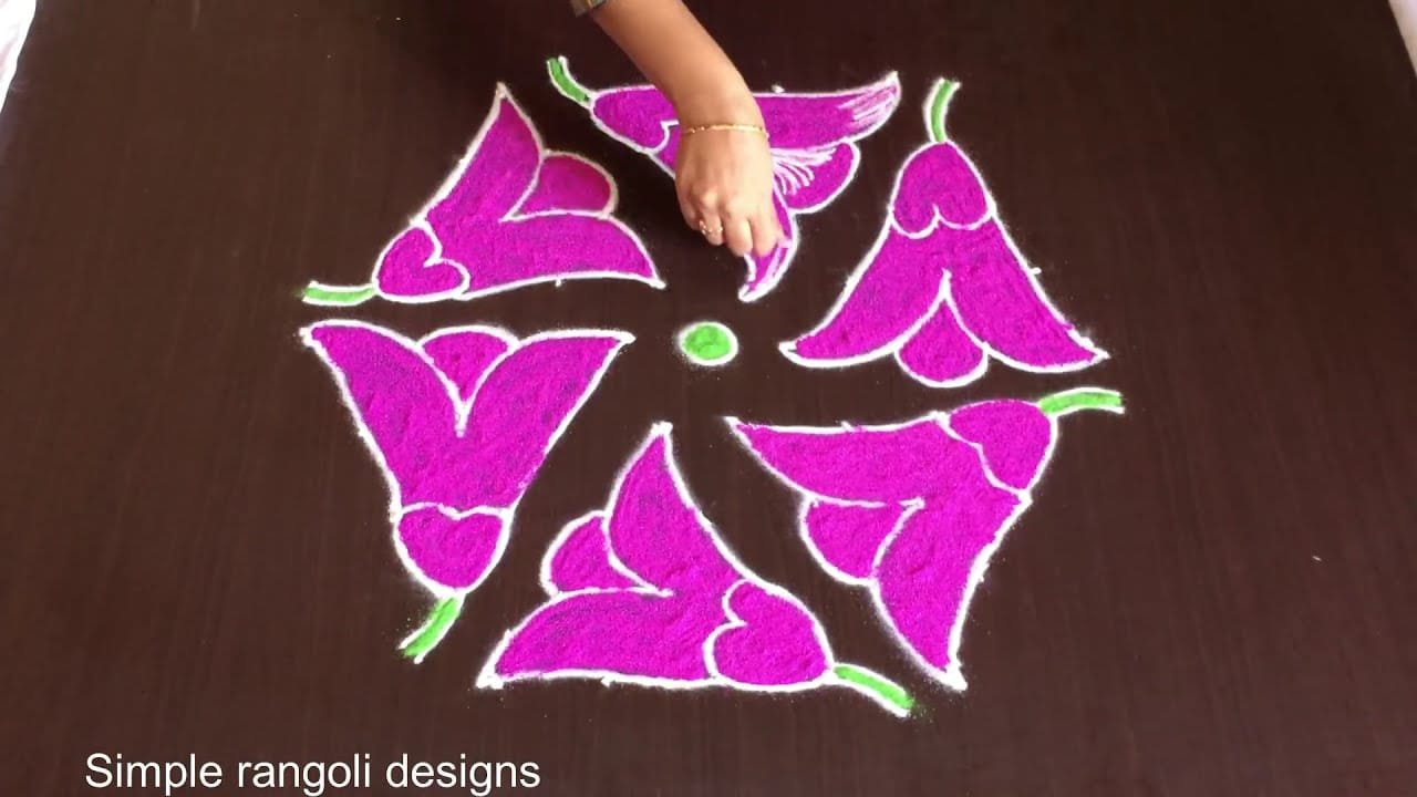 Latest Flower Rangoli Muggulu