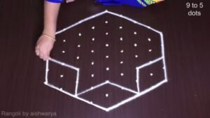 9 to 5 dots Rangoli Designs