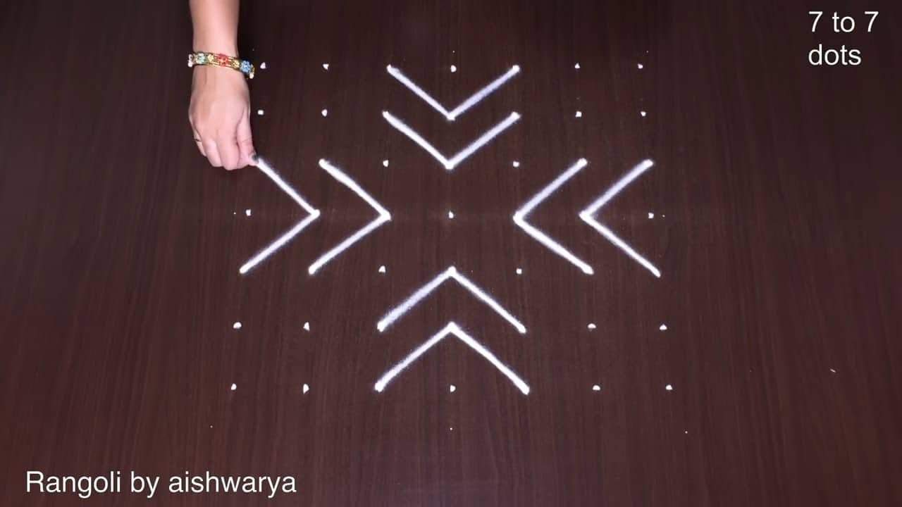 Latest Muggulu 7×7 Dots Creative