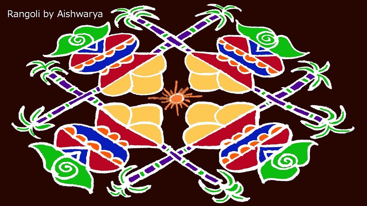 Latest Rangoli Designs for Bhogi