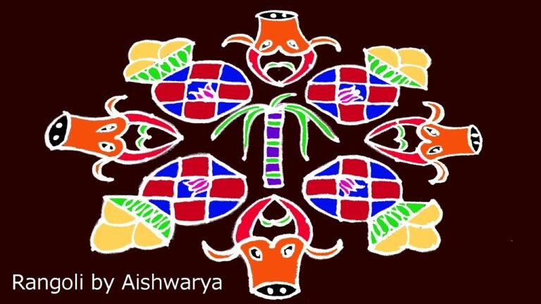 colourful Sankranti muggulu